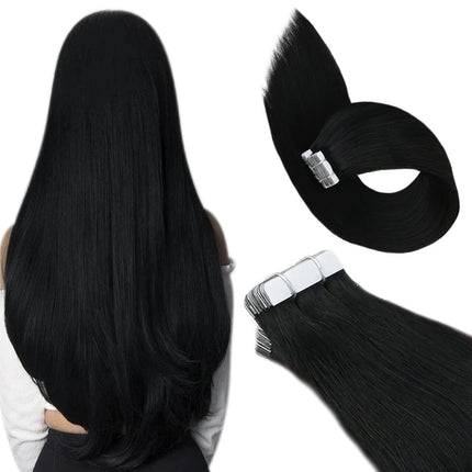 Human Hair Tape In Extensions Silky Straight Natural Color #2 Brown Color Hair Extensions Invisible 100% Real Human Hair Tape In