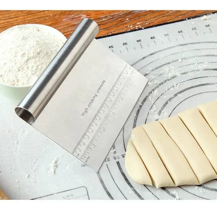 Stainless Steel Pastry Spatulas Cutter With Scale Pizza Dough Scraper Fondant Cake Decoration Tools Baking Kitchen Accessories