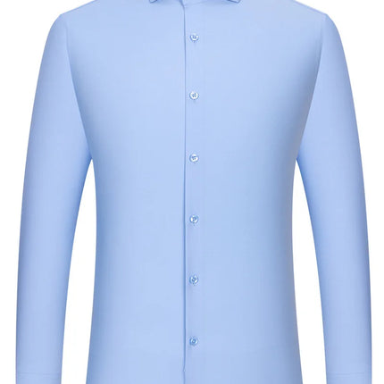 5XL Modal Polyester Fiber White Shirt Men's Long-Sleeved Casual Business Shirt Plus Size Big and Tall Easy Care