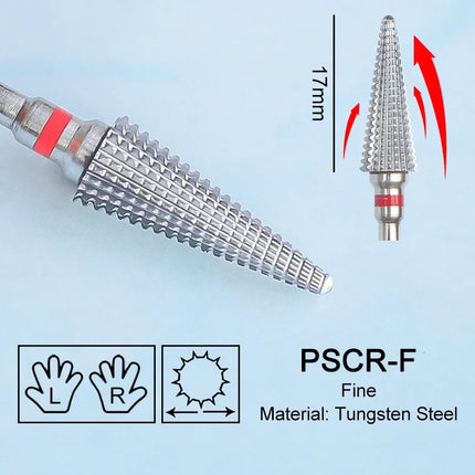 16mm Extra Long Triangle Cone Nail Drill Bits Gold Carbide Milling Cutter Gel Remover Grinding Manicure Tools Accessories 3/32"