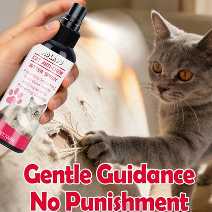 Cat Anti-Scratch Spray—Non-Toxic Pet-Safe Spray for Kittens and Adult Cats, Effectively Prevents Scratching, Leaves No Marks on Furniture/Sofa/Curtains, Long-Lasting Protection, Easy-To-Use Cat Training Aid