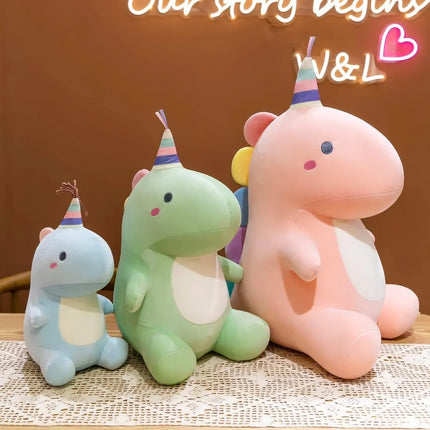 SNOWOLF 40cm/30cm Dinosaur Plush Toy Fat Dino Stuffed Animal Dolls, Blue Dinosaur Plush Toy Pillow, Gift for Kids and Girls