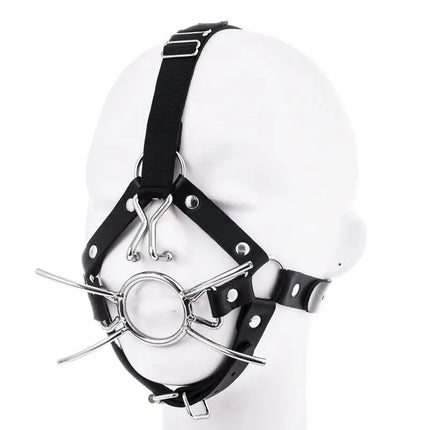 【AD】O Ring Open Mouth Spider Gag Ball, Muzzle Bondage Gear Leather Harness Mask Blindfold, Sex Toys For Couples
