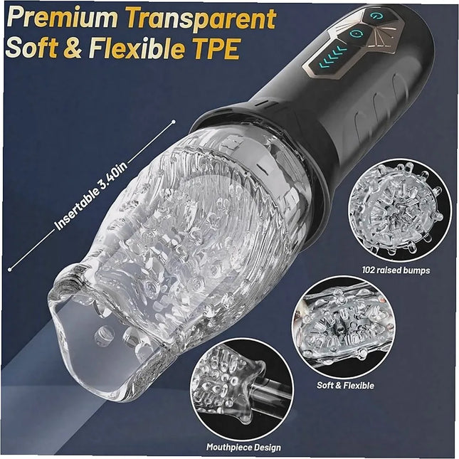 Smart Fitness Male Intimate Tool Adjustable Rotation Vibration Speed Elastic Soft Material Ergonomic Shape Waterproof