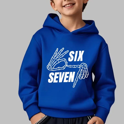 Funny Meme Pullovers Children's Fashion Cute Sweatshirts for Boys Girls Six Seven 67 Brainrot Print Y2k Hoodies Kids Clothes
