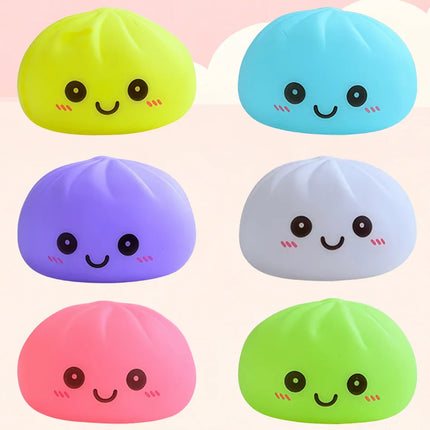 New LED Bun Squishy, Glowing Stress Ball, Light-up Bubble Spitting Bun, Realistic Steamed Bun，Desk Decoration