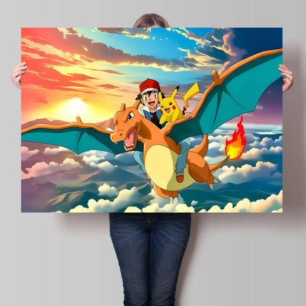Anime Pokemon Pikachu Mewtwo Poster Canvas Painting Home Modern Living Room Painting Wall Art Decoration Painting Children Gifts