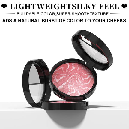 3 Color Blush Palette Waterproof Lightweight Breathable Long Lasting Smooth Baked Powder Blusher Correcting Foundation 60g