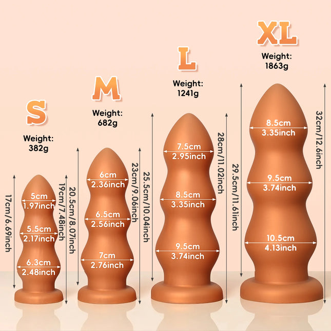4 Size Big huge anal beads butt plug smooth soft silicone anal dilator dildo penetration anal toys buttplug Prostate Massage