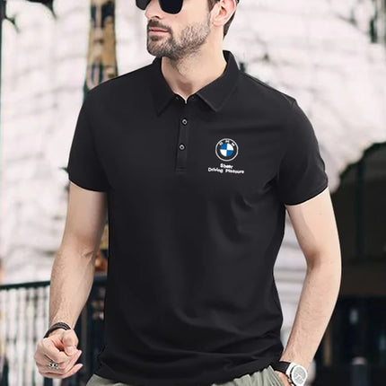 BMW 2025 Summer Men's and Women POLO Shirts Car Club Motorcycle Car Fans Lapel Work Short Sleeve Racing Off-Road Riding T-Shirt