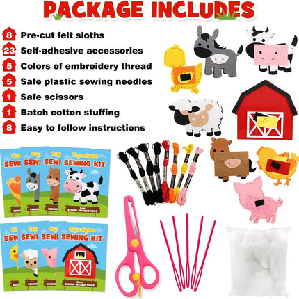 Farm Animals Sewing Kit Felt DIY / Kit Couture Animaux Ferme Feutre