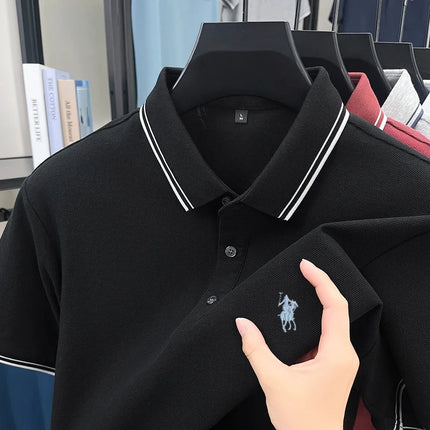 100% cotton summer new brand embroidered Paul high-quality POLO shirt high-end men's comfortable lightweight T-shirt short top
