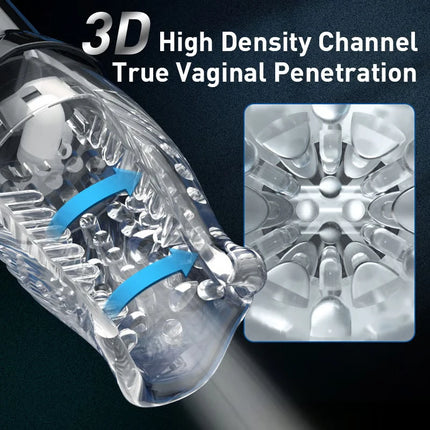 Automatic Male Masturbator Cup Rotation Silicone Vagina Vibrator Masturbation Erotic Sex Toy for Men Mastubator Blowjobs Machine