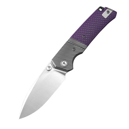 Shooziz XUN125, Folding Pocket Knife for Man,PVD/Satin 14C28N Steel for Outdoor Camping EDC Tool,Ultem/G10 Handle