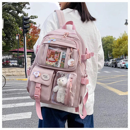 Fashion Girls Backpack New Large Capacity Korean Style Women Backpacks Cute Student School Backpack Versatile Women's Bag