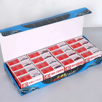 16PCS/Set 4D 1/87 Modern Cars can Move Collection Puzzle Plastic Assemble Model for Children