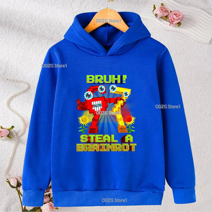 Autumn Winter Six Seven 67 Number Print Children's Hoodies Casual Fashion Boys Girls Long Sleeved Sweatshirt Warm Kids Pullovers