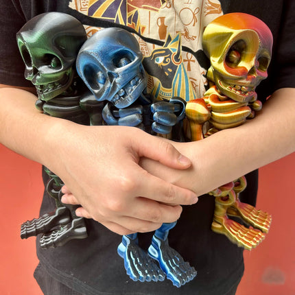 3D Printed Skull Man Statue, Unique Desktop Decoration & Collectible, Halloween Decor, Christmas Action Figures, 30Cm/11.81In
