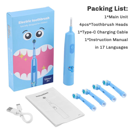 Sonic Electric Toothbrush Rechargeable Rotary Adult Waterproof with Timer 5 Modes & 4 Replaceable Brush Heads for Teeth Cleaning