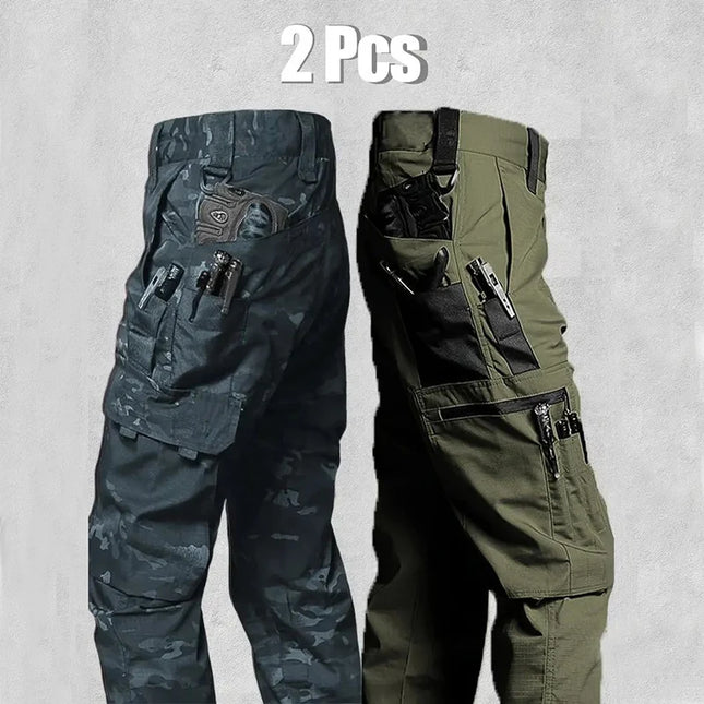 Men's Outdoor Work Pants 2-Pcs Tactical Cargo Trousers New Multi-pocket Wear-Resistant Workwear Outdoor Waterproof Hiking Pants