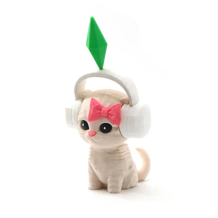 The Sims Cat Dancing Cat Car Ornament Creative Cute Kitten Mini Earphone Cat Model Home Desktop Decor  Automotive Interior Gift