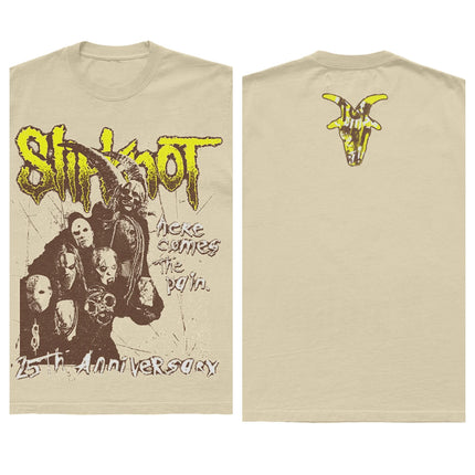 Slipknot Early-Era Themed T-Shirt (Masked Band Member Art + "870621345" Iconic Number + Occult Symbol & "S" Totem Design)