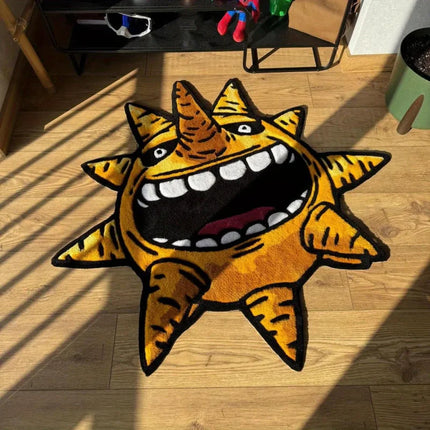 VIKAMA cartoon sun monster shaped carpet anti slip soft floor mat bedroom living room entrance door fun home decoration foot mat