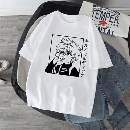 Anime Hunter X Hunter T-shirt Japan Manga Hisoka Killua Zoldyck Kawaii Funny T Shirts Kurapika Devil Eye Short Sleeve Tee Tops