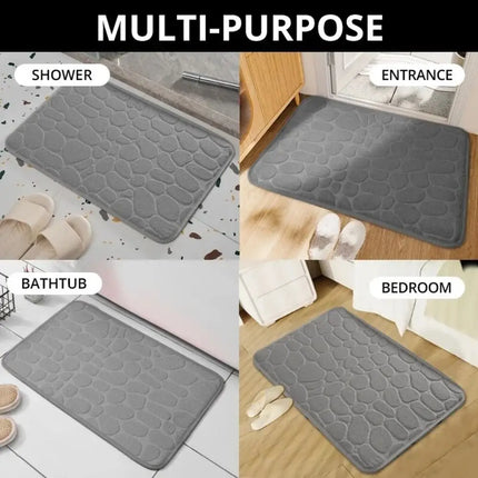 Tapis de bain antidérapant effet pavé Absorption d'eau Lavable Tapis de sol de baignoire Paillasson de douche Décoration de salle de bain