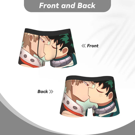 Men's My Hero Academia Anime Long Underwear Deku Bakugo Funny Boxer Briefs Shorts Panties Male Soft Underpants M-XXL