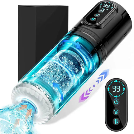 High Speed Automatic Thrusting Rotating Piston Stroker Masturbator Telescopic Vagina Blowjob Masturbation Sex Toys for Men 18