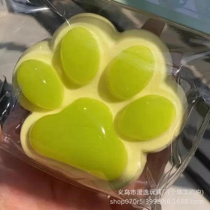 Three Colors Rainbow Cat Claw Squishy Fidget Toy Soft Cute Cat Paw Slow Rebound Pinch Decompression Toys for Kids Birthday Gifts