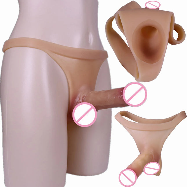 Silicone Pegging Strapon Penis Pants Dildo Men Realistic Hollow sleeve Dildos Masturbators Penis 18+ Sex Toys for Women Lesbians