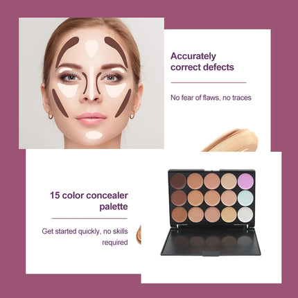 Multifunction Concealer Palette Cream Texture Covers Acne Marks Dark Circles 15 Colors Face Makeup Waterproof Make up Cosmetics