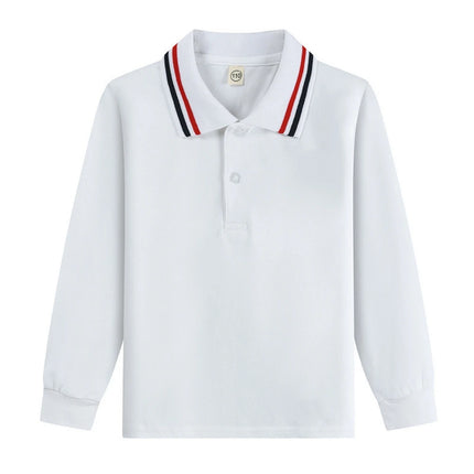 Boy Polo Shirt Kids Clothes Tops Solid Color Turn-down Collar Autumn Long Sleeve Polos Baby Boy T-shirts Children Shirts Teen