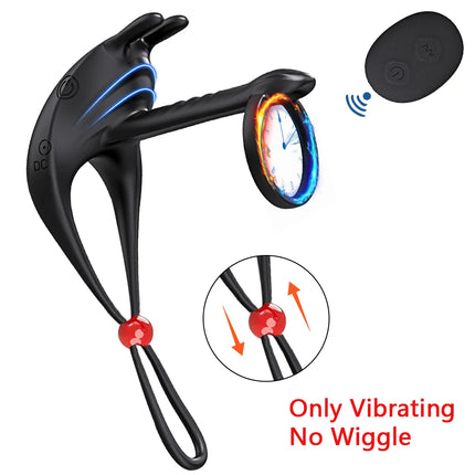 2025 Wiggle Swing Cock Ring for Men Ejaculation Delay Remote Control Penis Vibrator Ring Vagina Stimulator Sex Toy for Couples