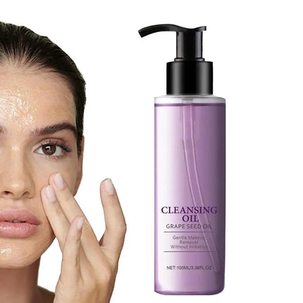 Facial Cleansing Oil Non-Greasy Facial Cleanser Moisturizing Grape Oil Makeup Remover Mild Non-irritating face Cleansing oil