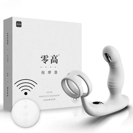 EMS Electric Shock Prostate Massager with Heat Dual Motor Wireless Remote Anal Vibrator Perineum Stimulator Sex Toys for Men