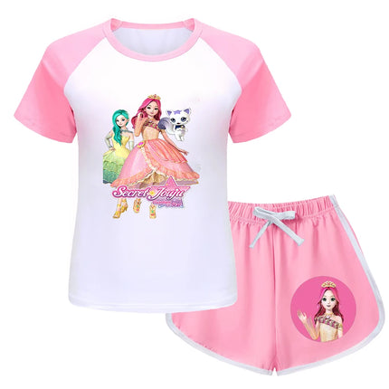 Secret Jouju Blouse Short Sleeve Summer Wear Two-piece Set Summer Suit for Girls Outdoor Clothes for Children Children's Tops