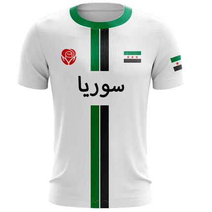 Syria Football Jersey T Shirt Men Outdoor Sports T-shirt 3d Printed Syrian Flag Short Sleeve Oversized Tops Casual Tee Shirts