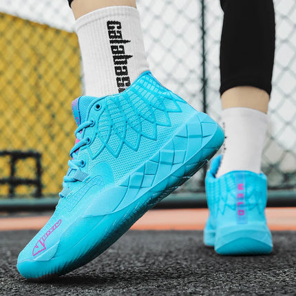 The youth actual combat basketball shoe movement outdoor comfortable cushioning wear-resisting fashion breathable high quality