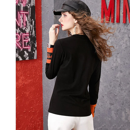 Autumn New Women's Long-sleeved T-shirt Half-high Collar Women's Top Woman clothing Female clothing