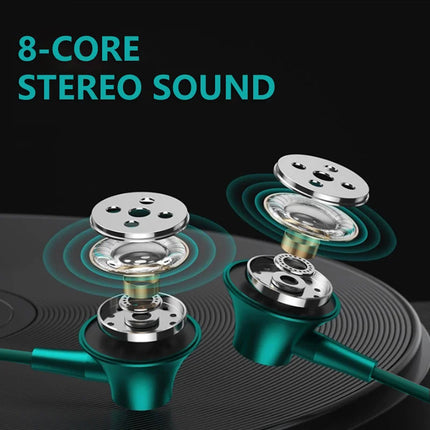 Type-C In-Ear Wired Karaoke Headphones 3.5mm Stereo Music Earbud Handfree Headset Earphones with Mic