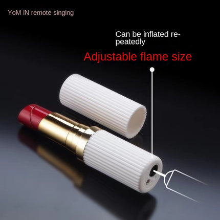 Windproof Cute Lipstick Inflatable Lighter Portable Mini Butane Lightweight Cigarette Accessories Women Fashion Gift Lipstick