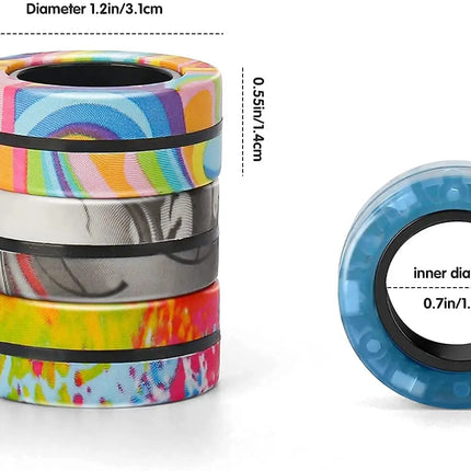 3pcs Fidget Toy Set Finger Magnetic Rings Colorful Adult Magnets Spinner Rings for Relieve Stress Anxiety Relief Therapy