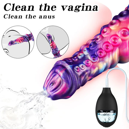 Realistic Squirting Dildo Silicone Anal Plug With Water Spray Function Animal Design Textured Body For Couples Adult Sex Toys