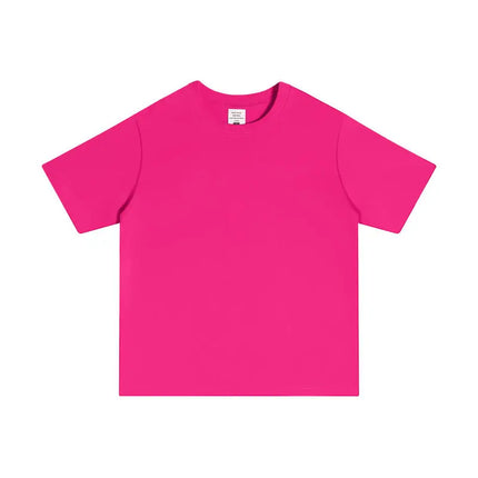 250GSM Customized Printed LOGO Solid 100% Cotton T-shirts Basic Tee Casual Oversized Drop Shoulder Quality Short T-shirt Men