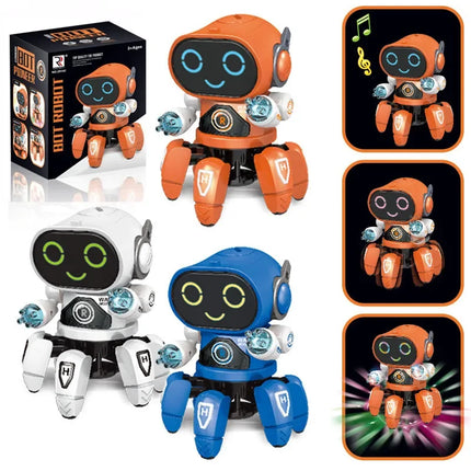 Creativity Dance Robots Music LED 6 Claws Octopus Robot Birthday Gift Toys For Children Early Education Baby Toy For Boys Girls
