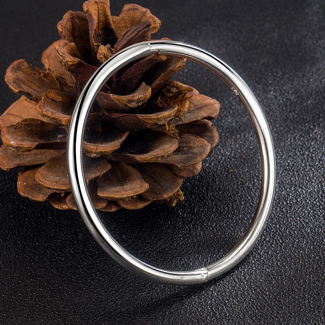 925 Sterling Silver 4MM Bangle Bracelets For Women Luxury Quality Jewelry Wholesale Jewellery