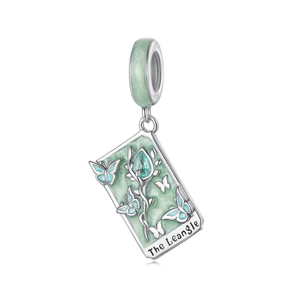 WOSTU 925 Sterling Silver Colorful Tarot Cards Charm Pendent Magic Star Moon Sun Lover Bead Fit DIY Bracelet Necklace Women Gift